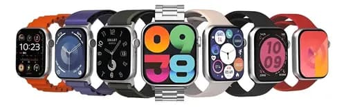 Smartwatch Bazike W52 Pro Max, Smartwatch, 7 Pulseiras Caixa Branco Pulseira Preto Bisel Prata