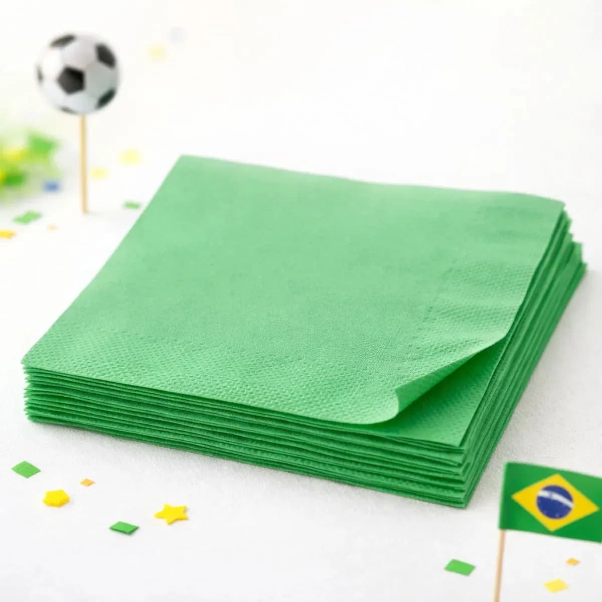 Decoração Brasil Copa De Futebol Festa Seu Item Guardanapo Verde