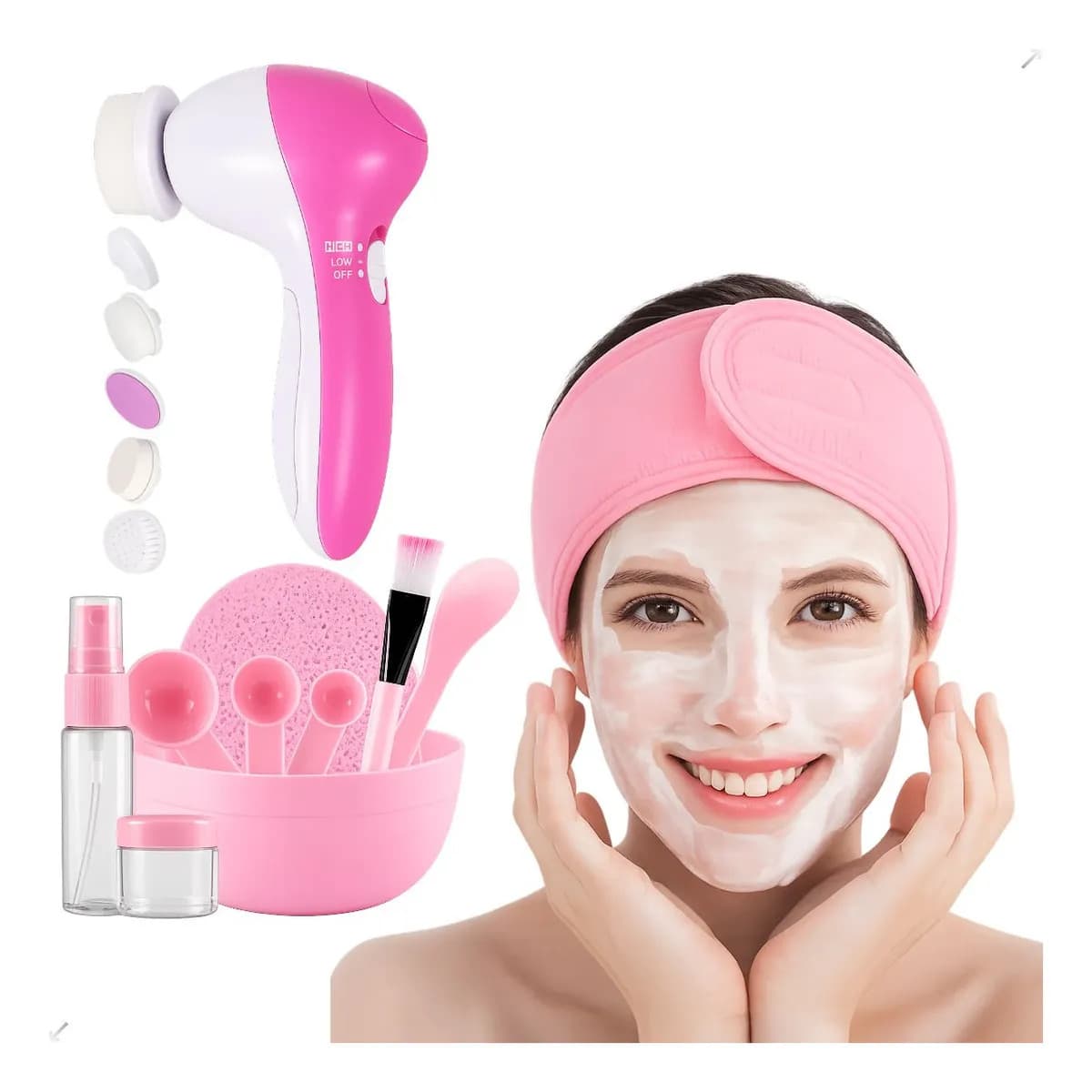 Kit Cuidados Faciais Massageador + Faixa Spa