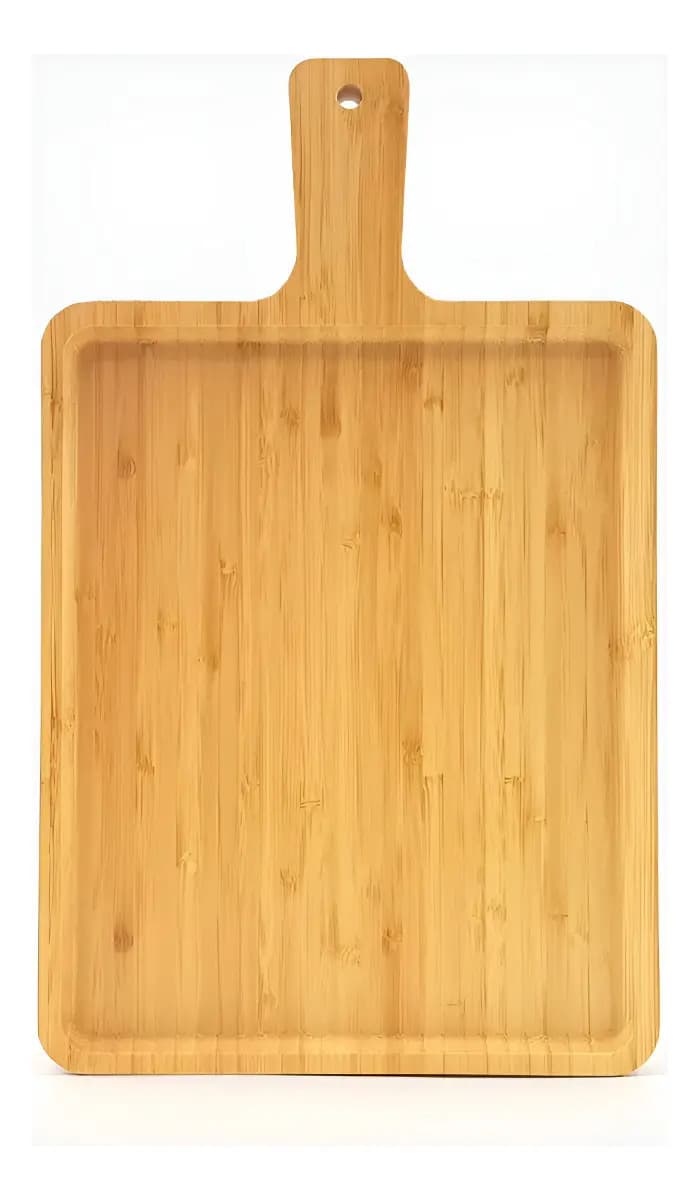 Tábua Corte Bambu Top Chef 40cm Multiuso Churrasco Sulcos Limpeza