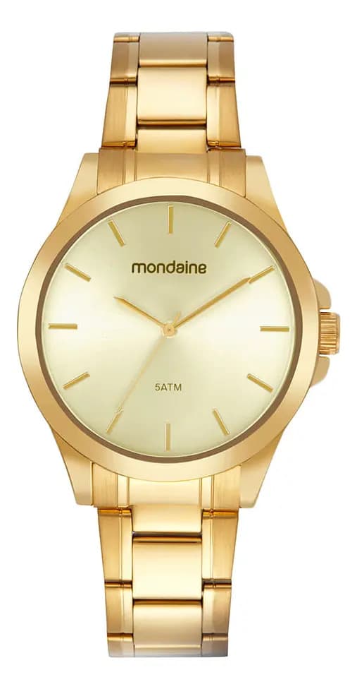Relógio Masculino Social Dourado Dourado