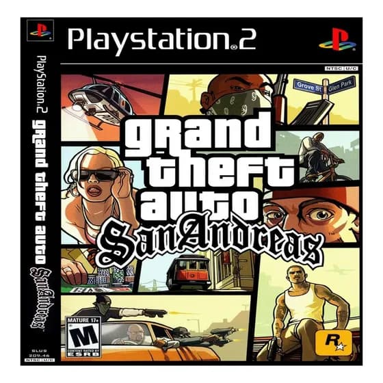 GTA San Andreas PS2 Jogo Aventura Físico Rockstar Games