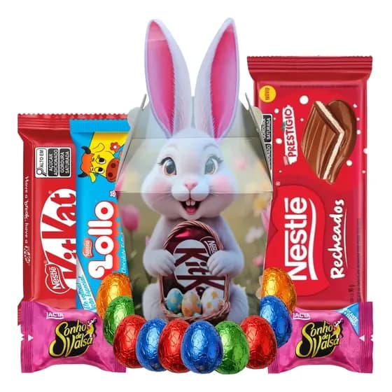 Kit Presente Páscoa Com Chocolates E Ovinhos - 15 Itens