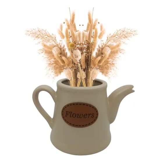 Vaso Decorativo Em Formato De Bule Decoração De Casa E Sala Cor Bege