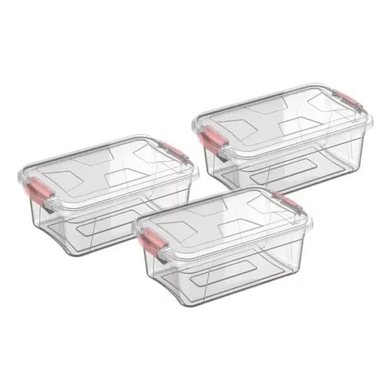Kit 3 Caixas Organizadoras Transparente 3 Litros Pp Uninjet Liso