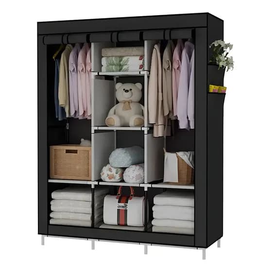 Armário Guarda Roupa Organizador Dobrável Desmontável Cor Preto