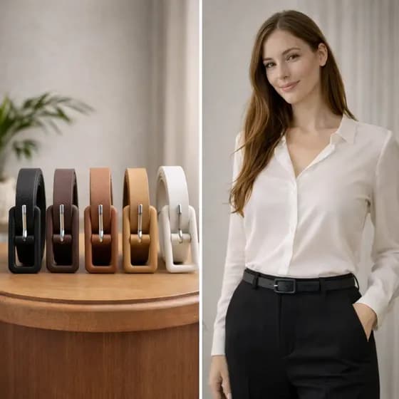 Kit 5 Cintos Feminino Fino Couro Lançamento Moderno Elegante