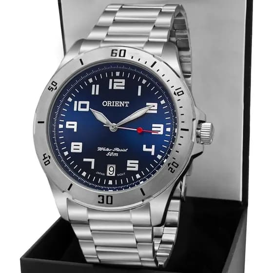 RELOGIO ORIENT MASCULINO ANALOGICO PRATEADO MBSS1155A D2SX