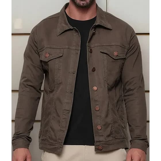 Jaqueta Masculina Sarja Jeans Slim Cores Clássicas Premium