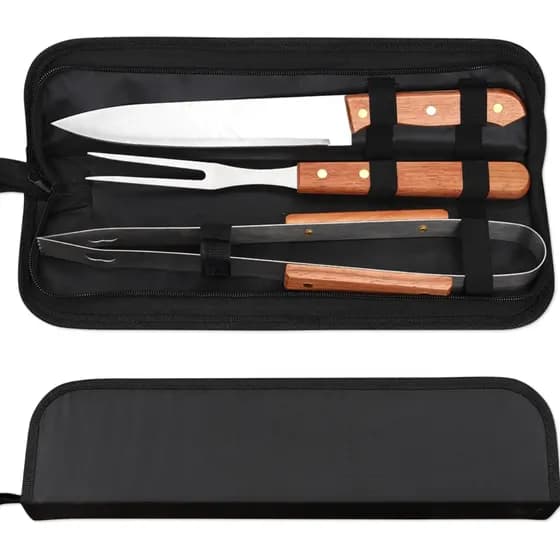 Kit Churrasco Faca Cozinha Utensílios Churrasqueiro + Bolsa