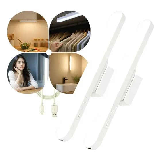 Kit 2 Luminária Magnética Slim Inteligente Led Recarregável