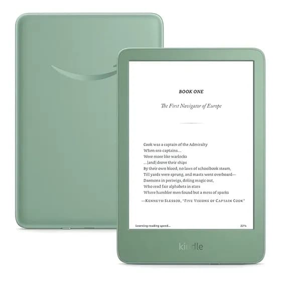 E-Reader Kindle 11th Gen 2024 16GB verde-claro com tela de 6" 300ppp