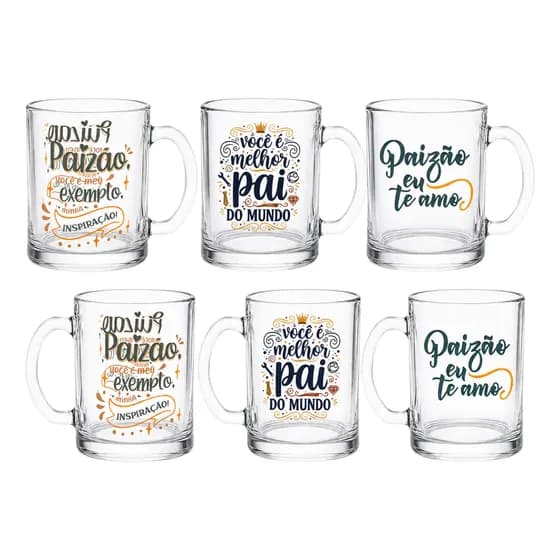Caneca Porcelana Datas Especiais Atacado Revenda Kit 12 Und