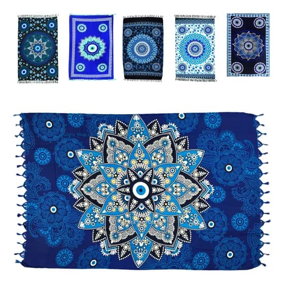 Canga De Praia Saida Piscina Olho Grego Yoga Indiana Mandala