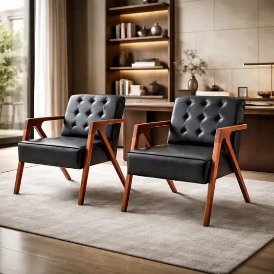 Kit 2 Poltronas Verona Corino Decorativa P/ Sala Recepção