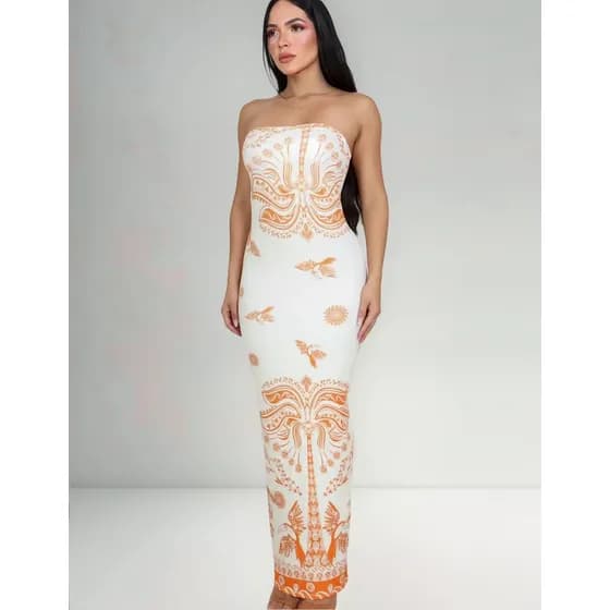 Vestido Tomara Que Caia Farme Midi Tendência Verão Tropical