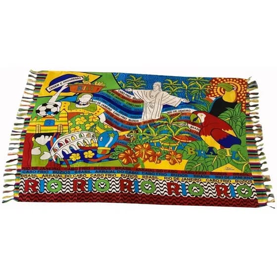 Canga De Praia Viscose Brasil Rio De Janeiro Buzios Arraial Cor Verde Búzios Tamanho 100cm x 180cm