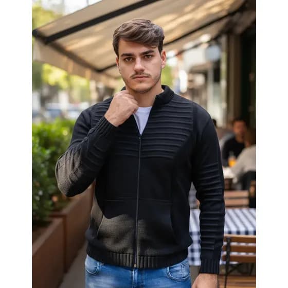 Moletom Blusa De Frio Jaqueta De Zíper Casaco Slim Masculino
