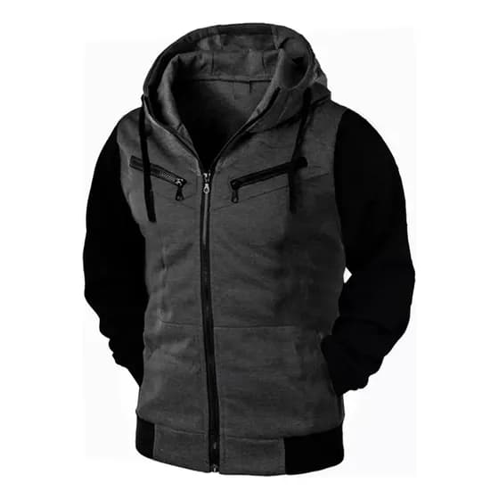 Moletom Blusa De Frio Jaqueta De Zíper Slim Casaco Com Capuz