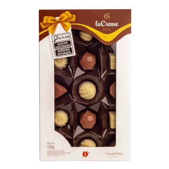 Caixa De Chocolate Lacreme Mezzo 108g Presente Cacau Show