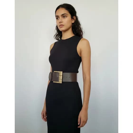 Cinto Feminino Vintage Oversized Couro Vegano Zokt