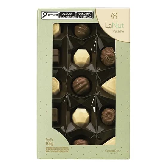 Bombons De Chocolate Mini Show Pistache 108g Cacau Show