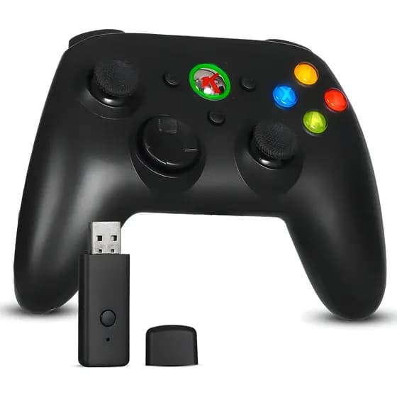 Controle Sem Fio Para Xbox 360 E Computador Recarregável Cor Preto Knup GM034