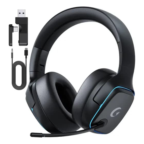 Olafvi® Fones De Ouvido Para Jogos Sem Fio Bluetooth 5.3 De 2,4 Ghz Com Microfone Com Cancelamento De Ruído, Som Surround 7,1 E Bateria De 70 H Para Ps5, Ps4, Pc,switch, Cor Preto