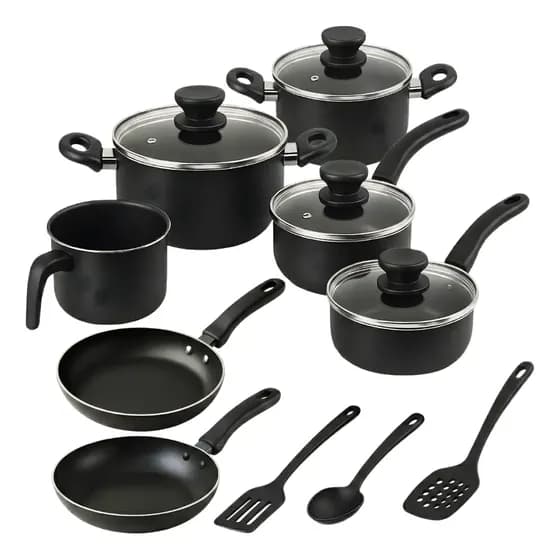 Jogo De Panelas 10 Peças Antiaderente Teflon Com Tampa Vidro