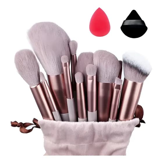 Pincel Maquiagem Kit 13 Peças Profissional Com Estojo
